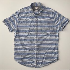 GRAYERS Striped Short Sleeve Button Up‎ Shirt Mens XL Blue Cotton